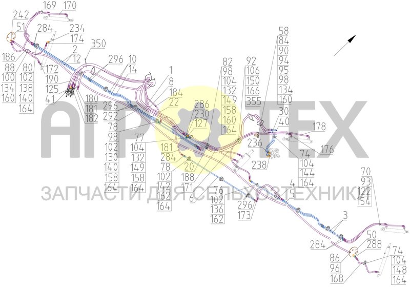 Гидрооборудование привода мотовила (2.09.06.000-01) (№234 на схеме)